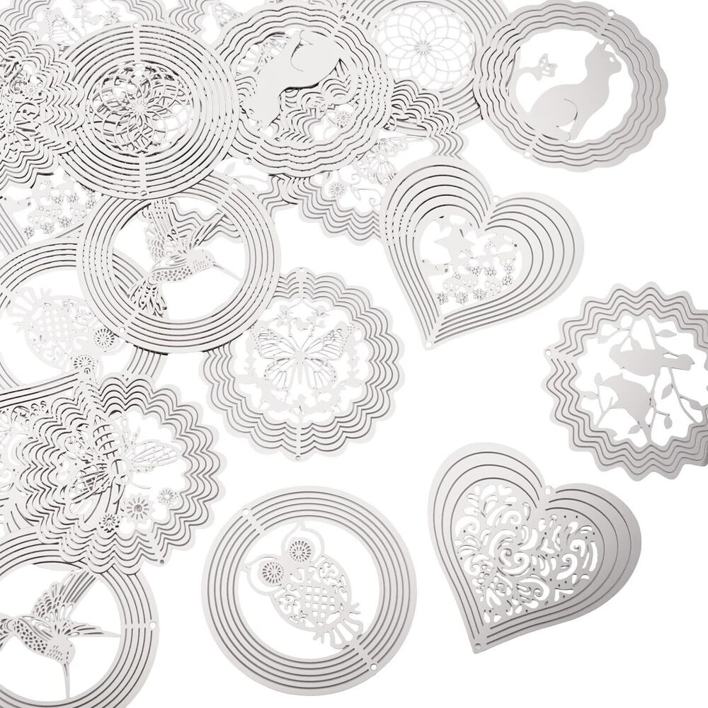 9890 20pcs Heart Bird Flower Flat Round Butterfly Filigree Link Charms Cute
